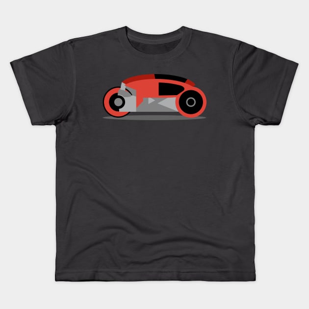 Tron's Red Light Cycle (1st Generation) Kids T-Shirt by The Nature of Things